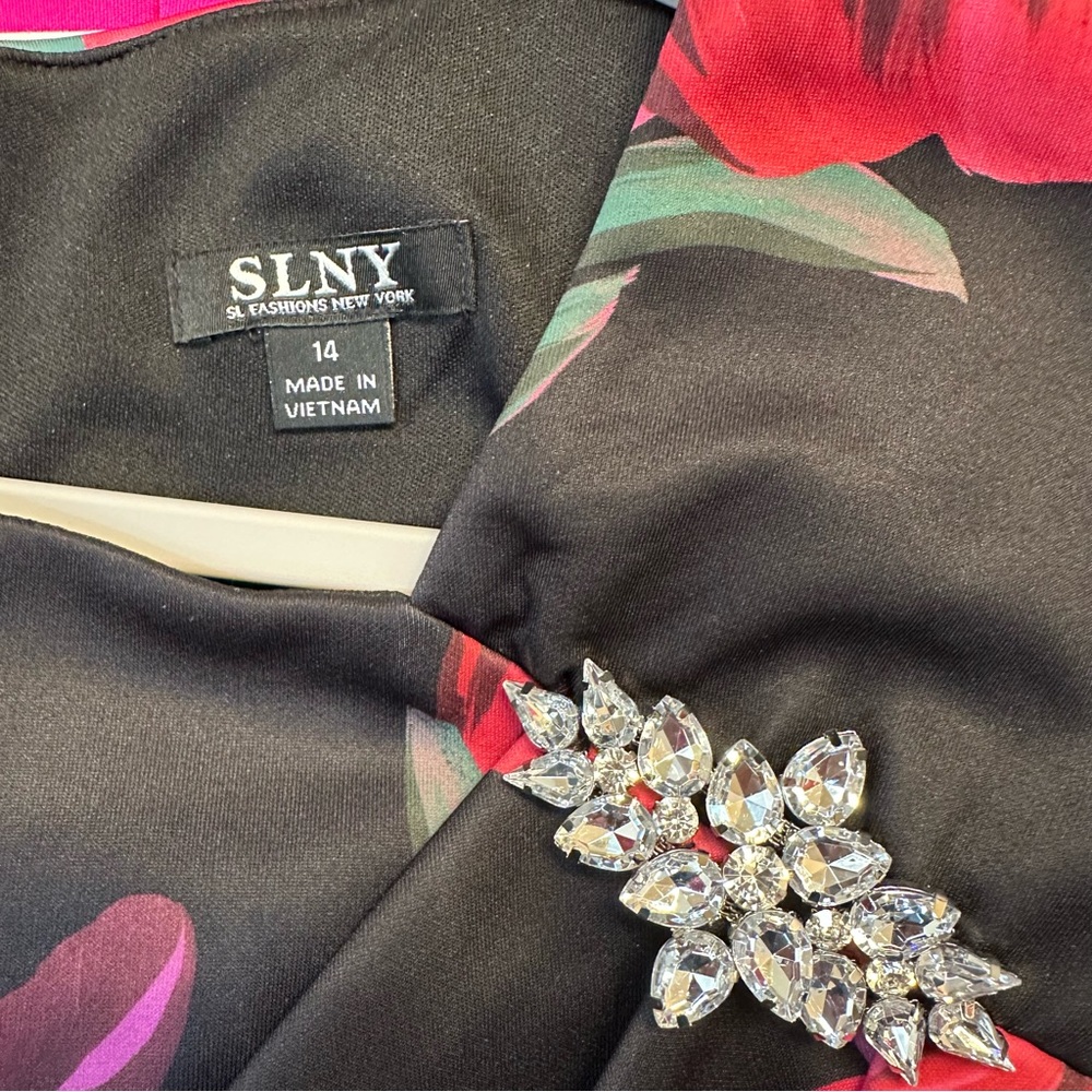 NWOT SLNY Pink Sheath Midi Dress Sleeveless Crew Neck, New condition.Never worn. - Picture 3 of 3